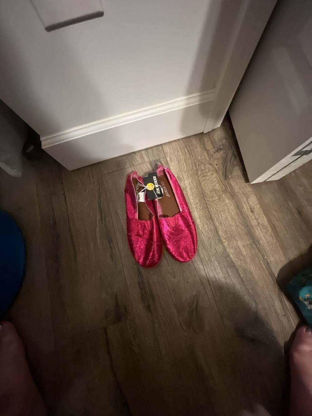 Joe Boxer Pink Glitter Slip-On Flats Size 4